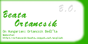 beata ortancsik business card